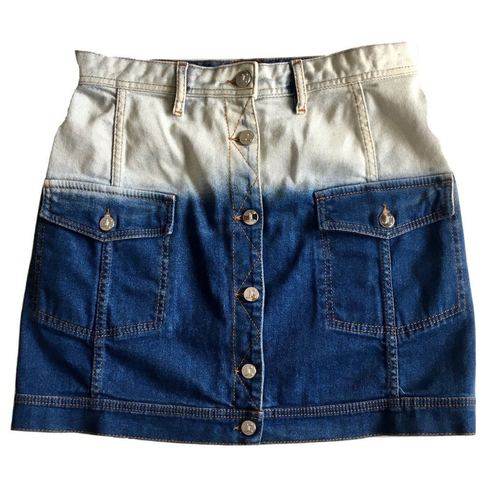 Just Cavalli Acid‎ Wash Denim Skirt Size 29